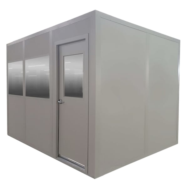 Panel Built In-Plant Office, 8'x12', 2 Wall, Class A Fire Rating, Gray Includes: 2 lights, 3 Outlets, 1 Doors IPO8128-2-GY - main